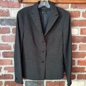 Zara Blazer Texture Weave Fully Lined Basic Black Size 6